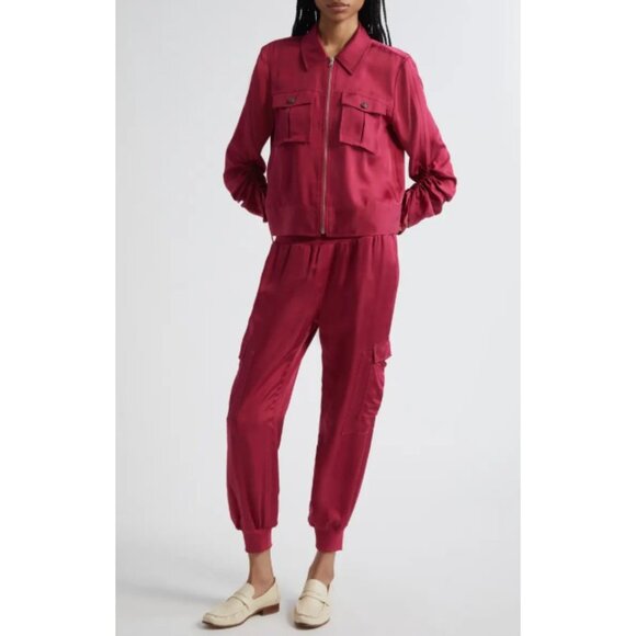 Cinq A Sept Giles Burgundy Plum Red Jogger  Pants for Women SZ XS NEW $268 - Picture 5 of 5